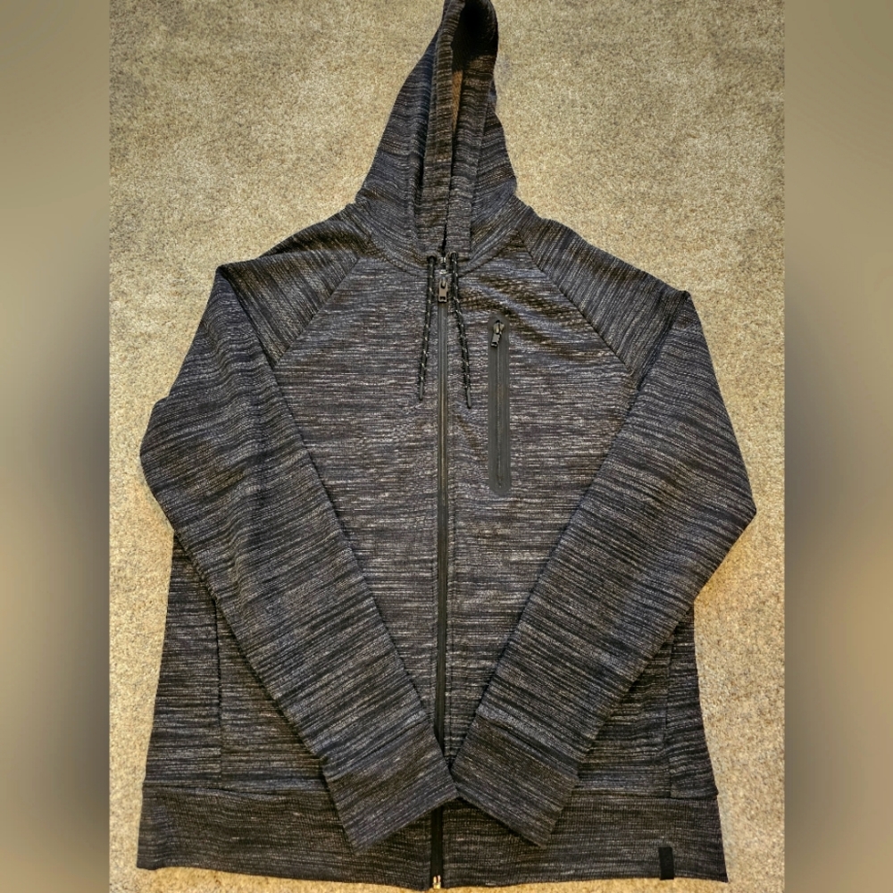 Men's Express Black and White Zip-Up Hoodie